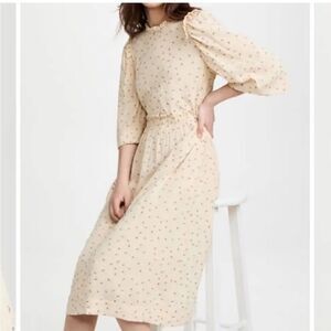 Munthe Curtis Open Back Embroidered Floral Midi Dress, Size 6 (EU 36)